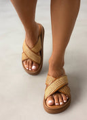 Σανδάλια με χιαστί ψάθινη φάσα Estil - Ταμπά - thefashionproject.gr - Estil