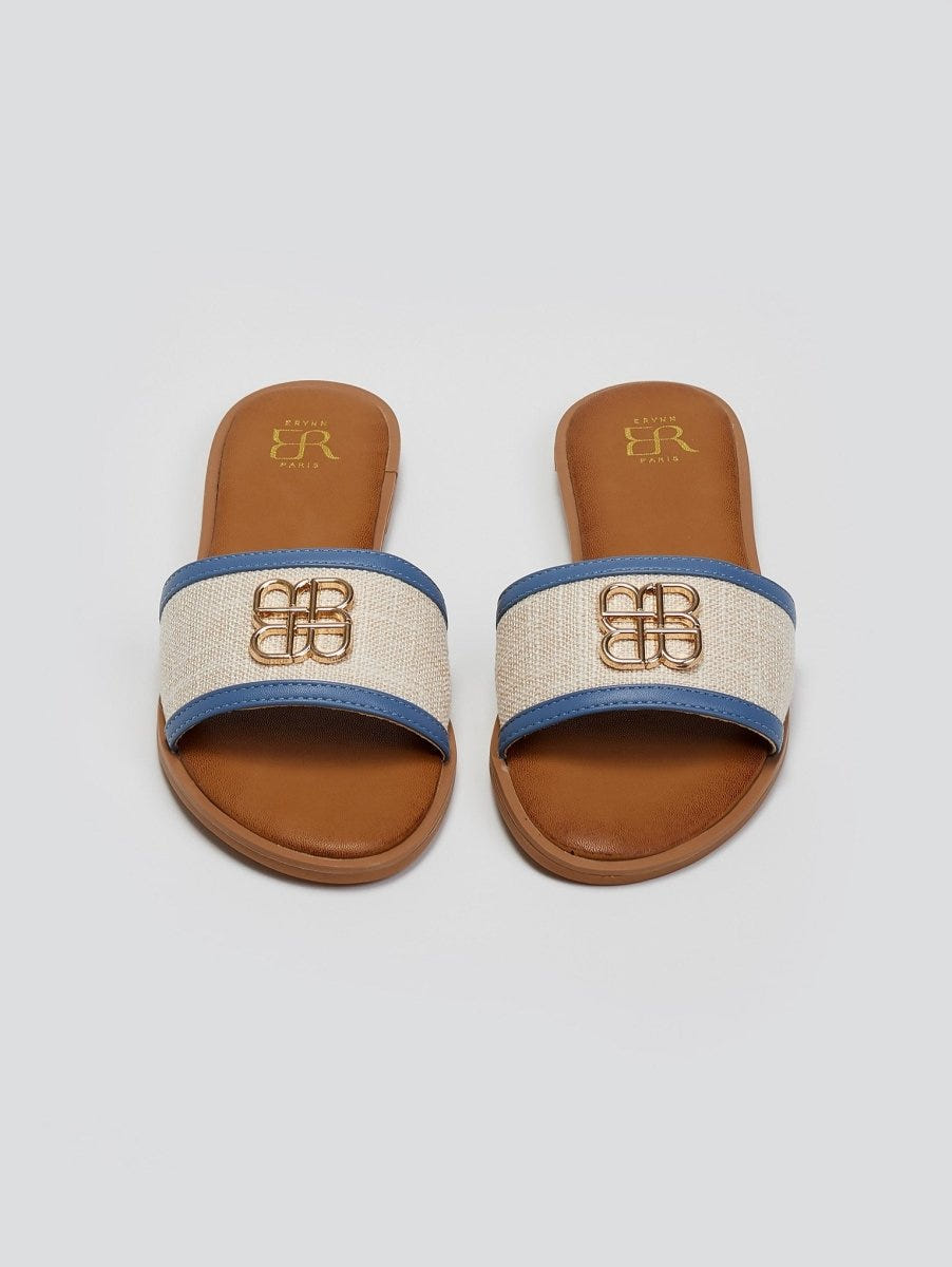 Σανδάλια με υφασμάτινη φάσα ERYNN - Μπλε - thefashionproject.gr - ERYNN