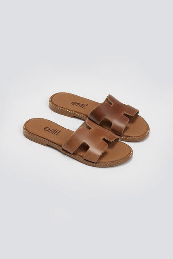 Σανδάλια nubuck με ανοίγματα Estil - Τάουπε - thefashionproject.gr - Estil