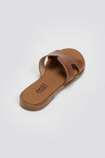 Σανδάλια nubuck με ανοίγματα Estil - Τάουπε - thefashionproject.gr - Estil - 24097035002
