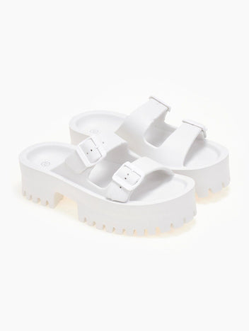 Σανδάλια platforms sporty με φάσες - Λευκό - thefashionproject.gr - The Fashion Project
