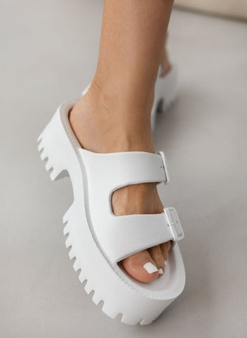 Σανδάλια platforms sporty με φάσες - Λευκό - thefashionproject.gr - The Fashion Project