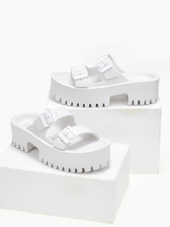Σανδάλια platforms sporty με φάσες - Λευκό - thefashionproject.gr - The Fashion Project