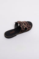 Σανδάλια ponyskin με print Estil - Καφέ - thefashionproject.gr - Estil