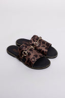 Σανδάλια ponyskin με print Estil - Καφέ - thefashionproject.gr - Estil