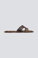 Σανδάλια σατέν με print CORINA - Leopard - thefashionproject.gr - CORINA