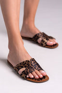 Σανδάλια σατέν με print CORINA - Leopard - thefashionproject.gr - CORINA