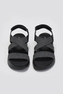 Σανδάλια sporty crossover με velcro - Μαύρο - thefashionproject.gr - La Coquette