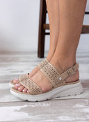 Σανδάλια sporty με διάτρητο σχέδιο Xti 142707 - Μπεζ - thefashionproject.gr - Xti Footwear