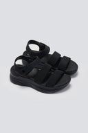 Σανδάλια sporty με δύο φάσες και velcro - Μαύρο - thefashionproject.gr - La Coquette