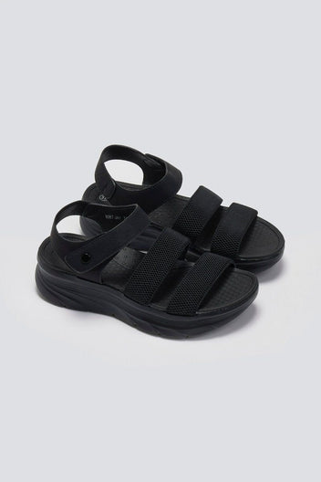 Σανδάλια sporty με δύο φάσες και velcro - Μαύρο - thefashionproject.gr - La Coquette