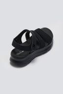 Σανδάλια sporty με δύο φάσες και velcro - Μαύρο - thefashionproject.gr - La Coquette