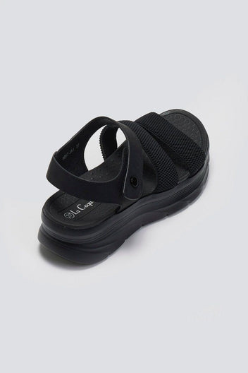 Σανδάλια sporty με δύο φάσες και velcro - Μαύρο - thefashionproject.gr - La Coquette
