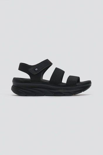 Σανδάλια sporty με δύο φάσες και velcro - Μαύρο - thefashionproject.gr - La Coquette