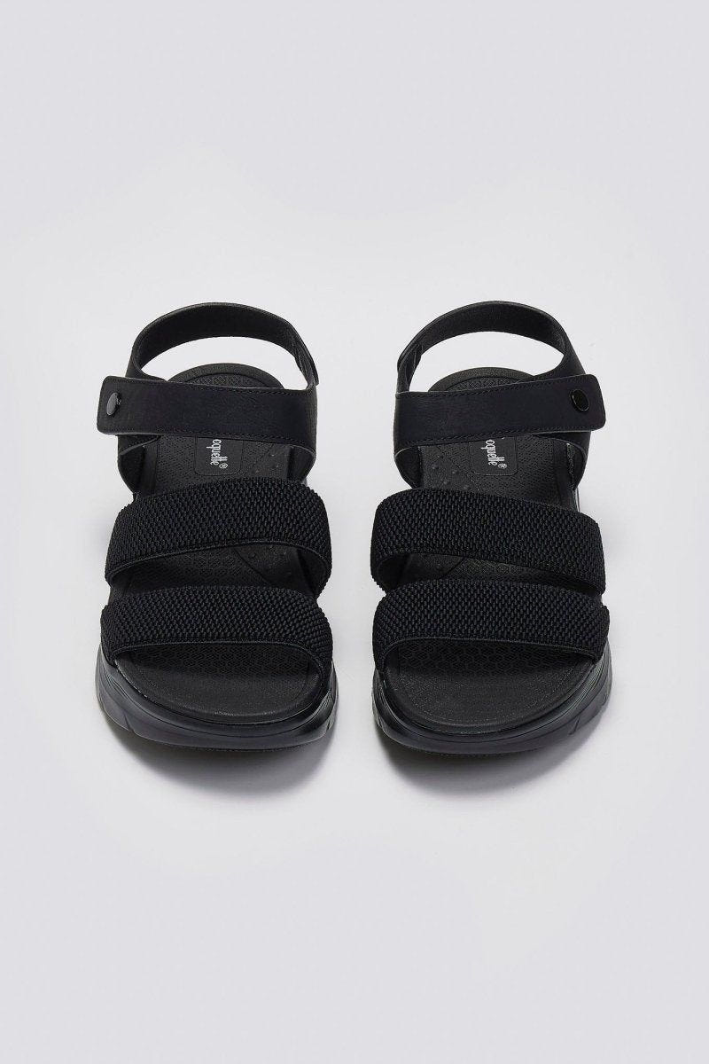 Σανδάλια sporty με δύο φάσες και velcro - Μαύρο - thefashionproject.gr - La Coquette