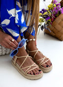 Σανδάλια sporty με λεπτά λουράκια - Μπεζ - thefashionproject.gr - The Fashion Project