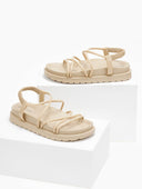 Σανδάλια sporty με λεπτά λουράκια - Μπεζ - thefashionproject.gr - The Fashion Project
