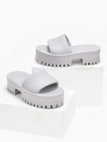 Σανδάλια sporty platforms με φαρδιά φάσα - Γκρι - thefashionproject.gr - The Fashion Project