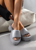 Σανδάλια sporty platforms με φαρδιά φάσα - Γκρι - thefashionproject.gr - The Fashion Project
