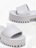 Σανδάλια sporty platforms με φαρδιά φάσα - Γκρι - thefashionproject.gr - The Fashion Project