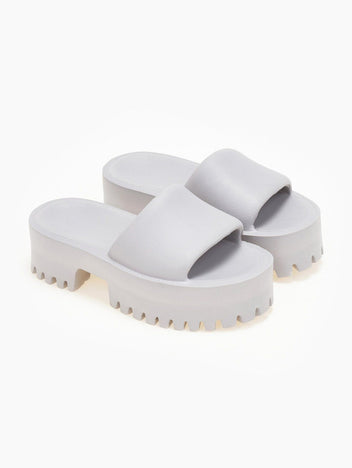 Σανδάλια sporty platforms με φαρδιά φάσα - Γκρι - thefashionproject.gr - The Fashion Project
