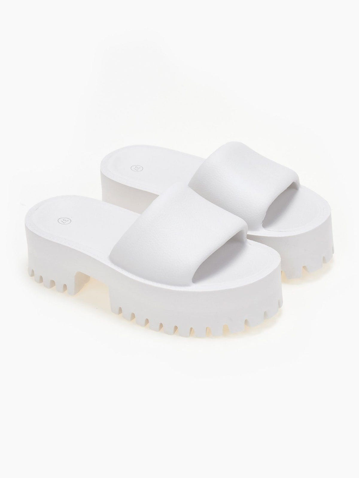 Σανδάλια sporty platforms με φαρδιά φάσα - Λευκό - thefashionproject.gr - The Fashion Project