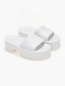 Σανδάλια sporty platforms με φαρδιά φάσα - Λευκό - thefashionproject.gr - The Fashion Project