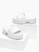 Σανδάλια sporty platforms με φαρδιά φάσα - Λευκό - thefashionproject.gr - The Fashion Project