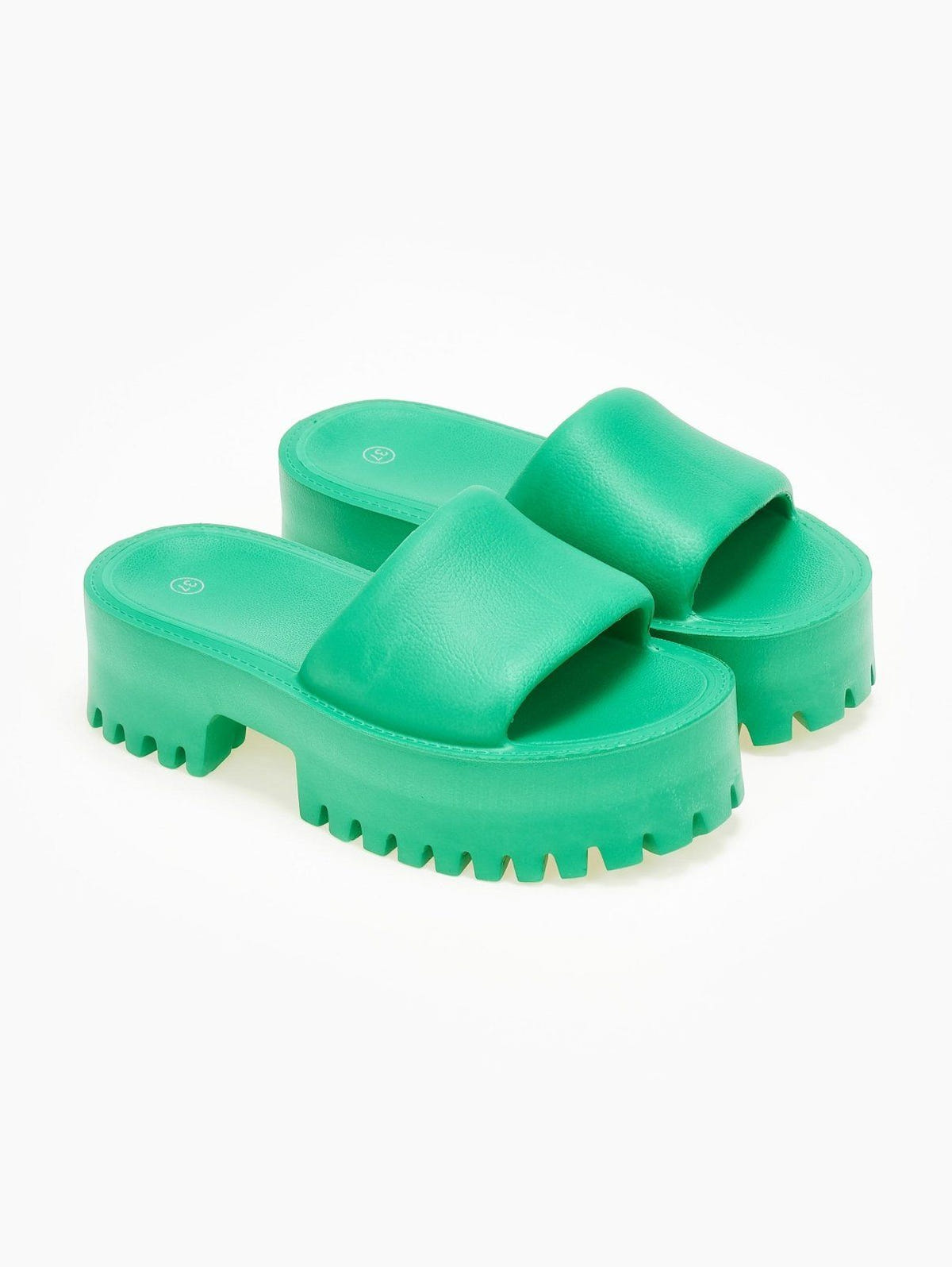 Σανδάλια sporty platforms με φαρδιά φάσα - Πράσινο - thefashionproject.gr - The Fashion Project