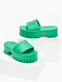 Σανδάλια sporty platforms με φαρδιά φάσα - Πράσινο - thefashionproject.gr - The Fashion Project