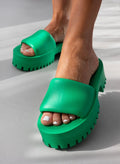 Σανδάλια sporty platforms με φαρδιά φάσα - Πράσινο - thefashionproject.gr - The Fashion Project