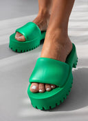 Σανδάλια sporty platforms με φαρδιά φάσα - Πράσινο - thefashionproject.gr - The Fashion Project