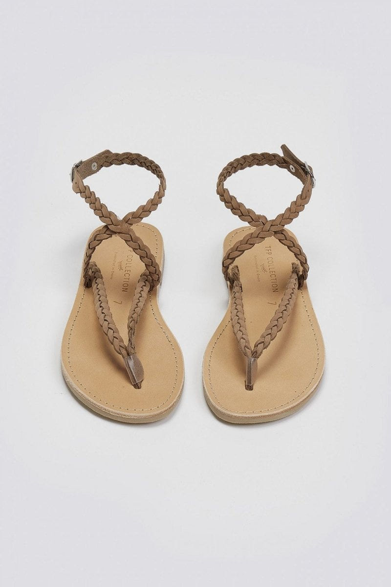 Σανδάλια suede δερμάτινα Tfp - Καφέ - thefashionproject.gr - TFP