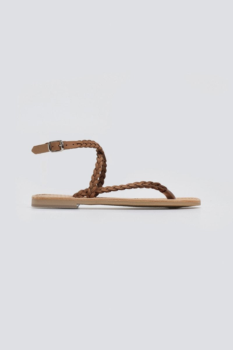 Σανδάλια suede δερμάτινα Tfp - Καφέ - thefashionproject.gr - TFP