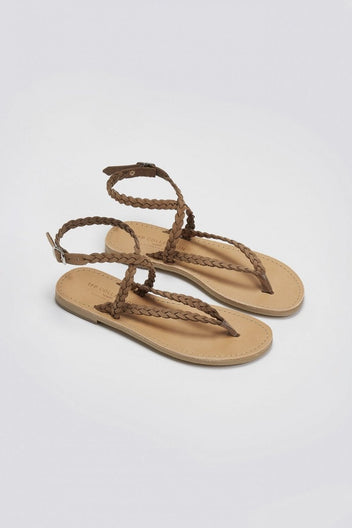 Σανδάλια suede δερμάτινα Tfp - Καφέ - thefashionproject.gr - TFP