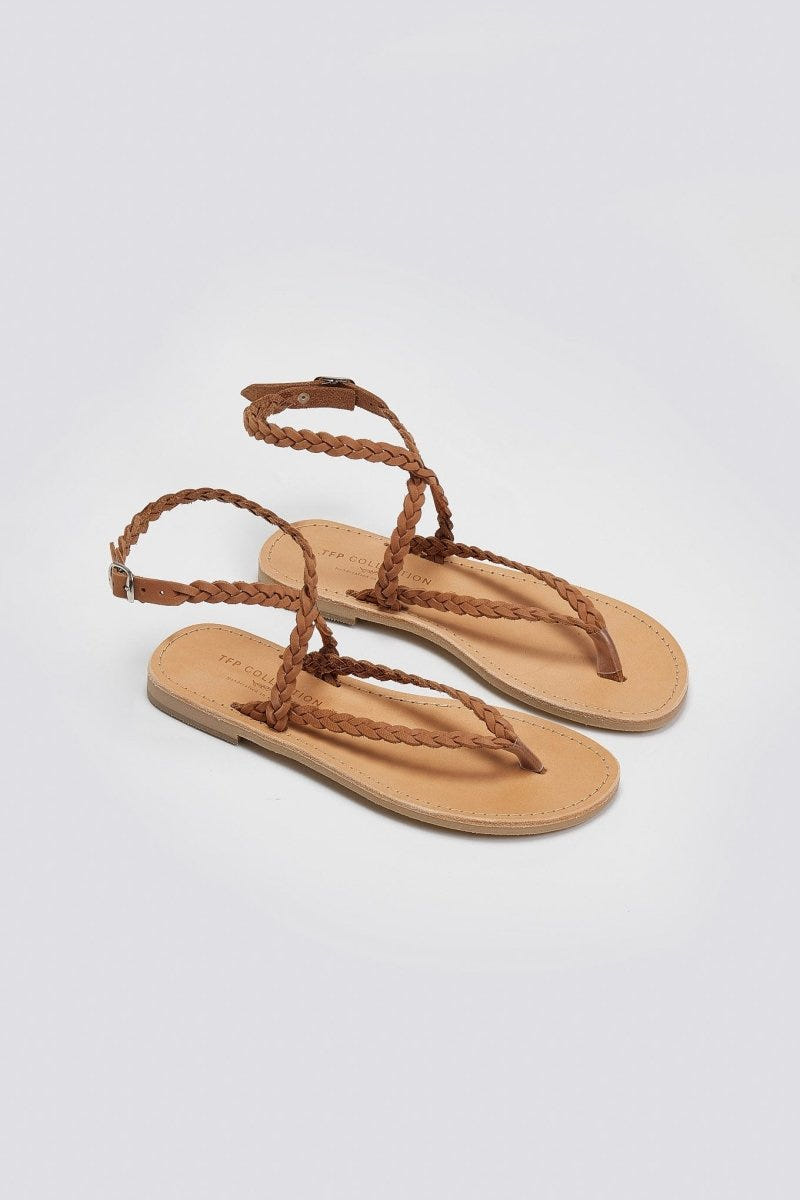 Σανδάλια suede δερμάτινα Tfp - Μπεζ - thefashionproject.gr - TFP