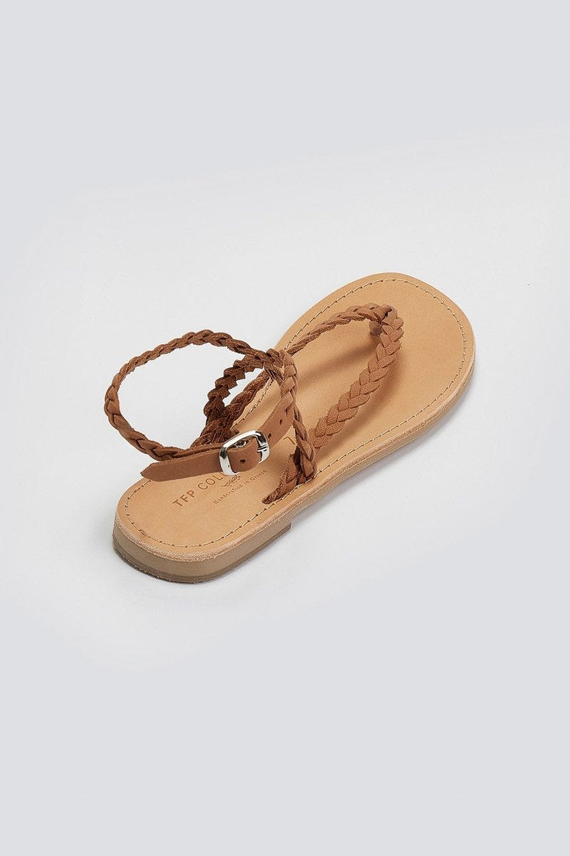 Σανδάλια suede δερμάτινα Tfp - Μπεζ - thefashionproject.gr - TFP