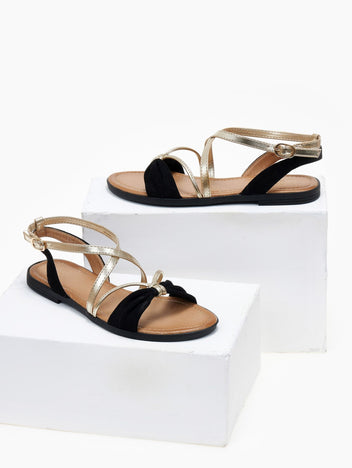 Σανδάλια suede με crossover λουράκια ERYNN