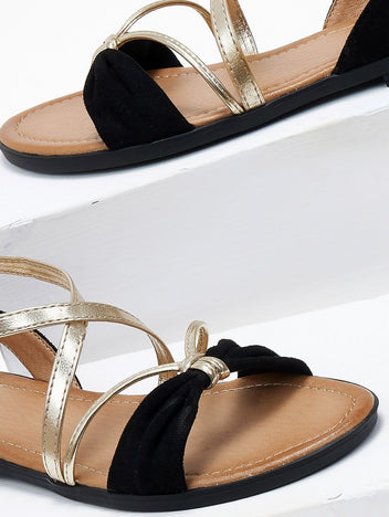 Σανδάλια suede με crossover λουράκια ERYNN