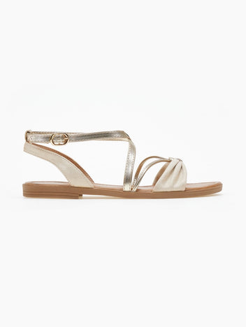 Σανδάλια suede με crossover λουράκια ERYNN - Μπεζ - thefashionproject.gr - ERYNN