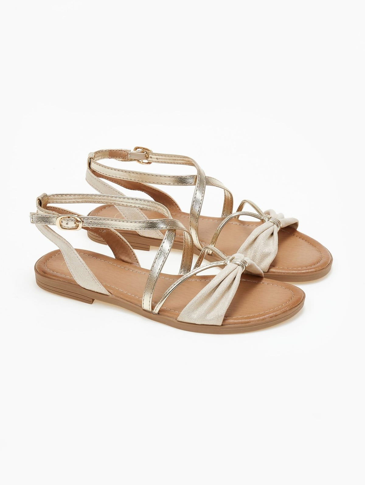 Σανδάλια suede με crossover λουράκια ERYNN - Μπεζ - thefashionproject.gr - ERYNN