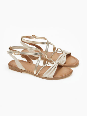 Σανδάλια suede με crossover λουράκια ERYNN - Μπεζ - thefashionproject.gr - ERYNN