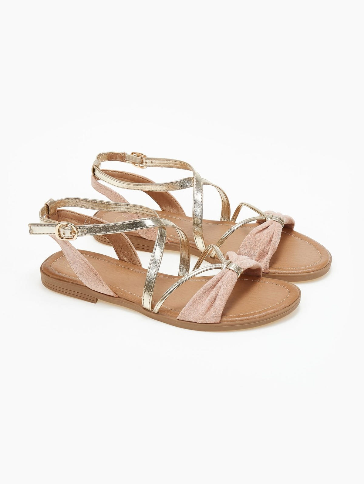 Σανδάλια suede με crossover λουράκια ERYNN - Ροζ - thefashionproject.gr - ERYNN