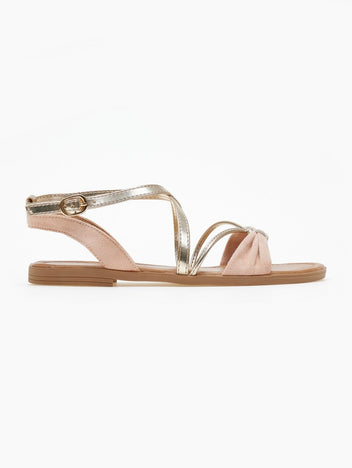 Σανδάλια suede με crossover λουράκια ERYNN - Ροζ - thefashionproject.gr - ERYNN