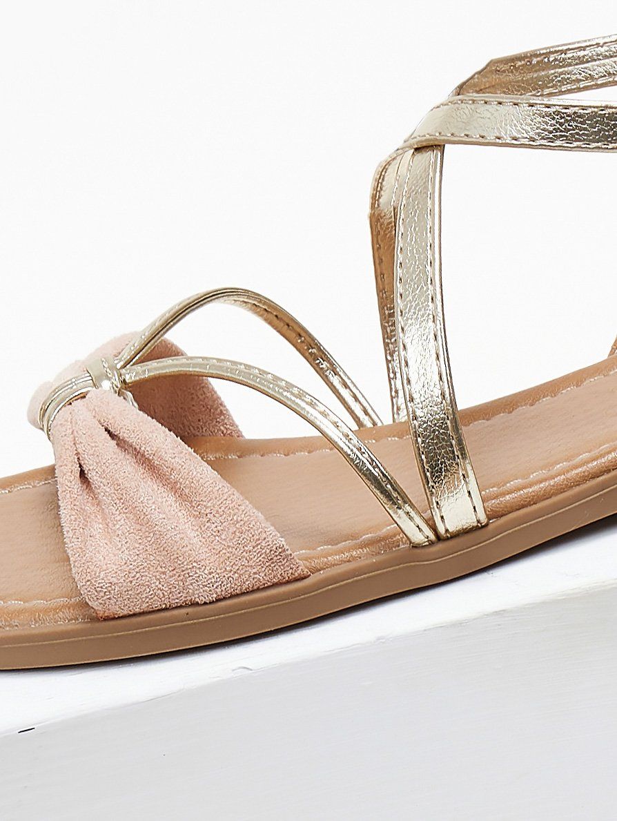 Σανδάλια suede με crossover λουράκια ERYNN - Ροζ - thefashionproject.gr - ERYNN
