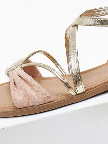 Σανδάλια suede με crossover λουράκια ERYNN - Ροζ - thefashionproject.gr - ERYNN