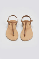 Σανδάλια suede με κάθετο λουράκι Tfp - Καφέ - thefashionproject.gr - TFP