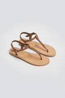 Σανδάλια suede με κάθετο λουράκι Tfp - Καφέ - thefashionproject.gr - TFP