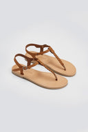 Σανδάλια suede με κάθετο λουράκι Tfp - Μπεζ - thefashionproject.gr - TFP