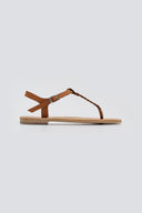 Σανδάλια suede με κάθετο λουράκι Tfp - Μπεζ - thefashionproject.gr - TFP